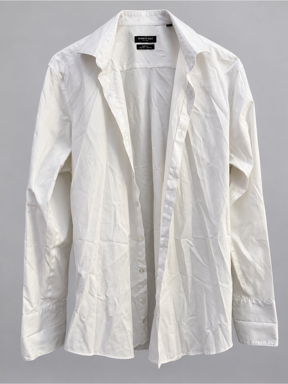 Kenneth Cole White Slim Fit Stretch Dress Shirt | 15½ 32/33